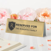Plaque De Table Metallic Gold Reserved Family Crest (In SItu (Mariage))