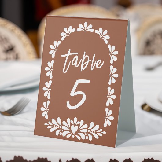 Plaque De Table mexicaine fiesta terracotta talavera numéros de ta