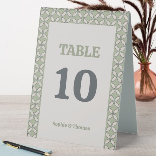 Plaque De Table Mid Century Mod Retro Mariage Olive Green (En SItu (Tableau))