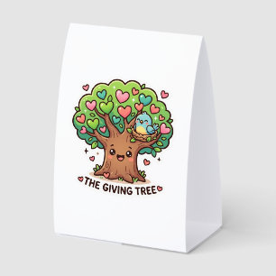 Plaque De Table Mignon Kawaii L'Arbre Généreux Cœur Feuilles Genti