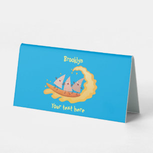 Plaque De Table Mignons nachos copeaux de maïs surfant dessin anim