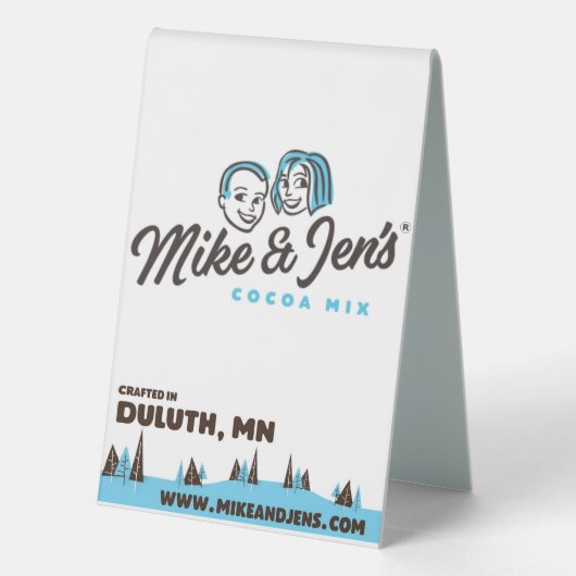 Plaque De Table Mike et Jen's Cocoa Table Tente 2 (Verso)