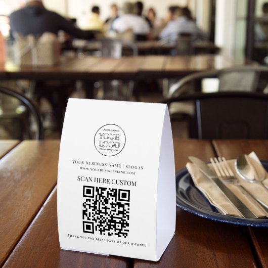Plaque De Table Minimal Business Logo Scan QR CODE (Insitu (restaurant))