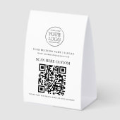 Plaque De Table Minimal Business Logo Scan QR CODE (Recto)