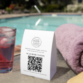 Plaque De Table Minimal Business Logo Scan QR CODE Table Tent (InVersositu (sur table))