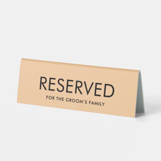 Plaque De Table Minimalist Elegant Reserved Table Tent Sign (Verso)