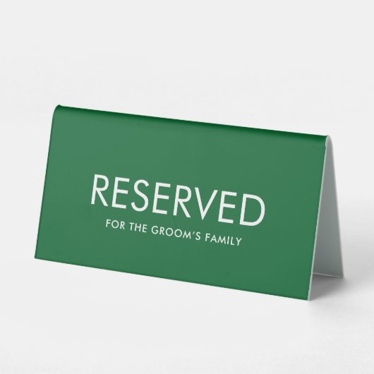 Plaque De Table Minimalist Elegant Reserved Table Tent Sign (Verso)