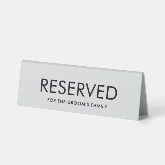 Plaque De Table Minimalist Elegant Reserved Table Tent Sign (Verso)