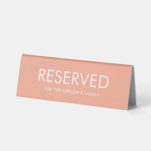 Plaque De Table Minimalist Elegant Reserved Table Tent Sign (Recto)