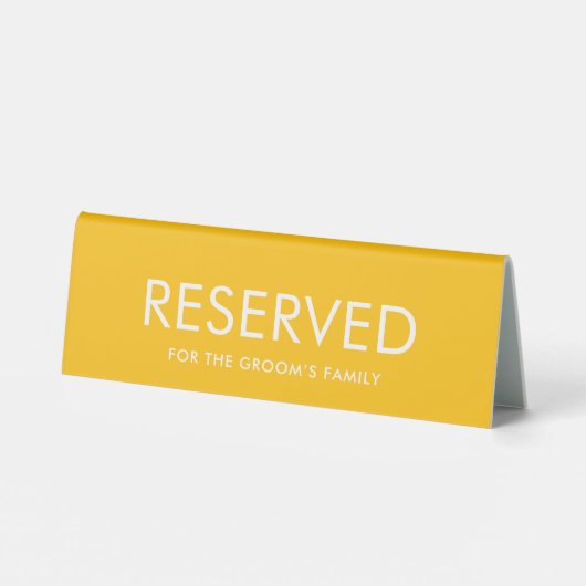 Plaque De Table Minimalist Elegant Reserved Table Tent Sign (Verso)