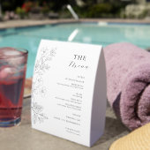 Plaque De Table Minimalist Floral Wedding Table Menu Sign (Insitu (sur table))