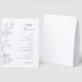 Plaque De Table Minimalist Floral Wedding Table Menu Sign (Recto/Verso)