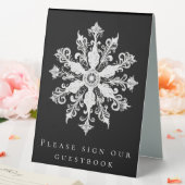 Plaque De Table Minimalist Snowflake Wedding | Black (In SItu (Mariage))