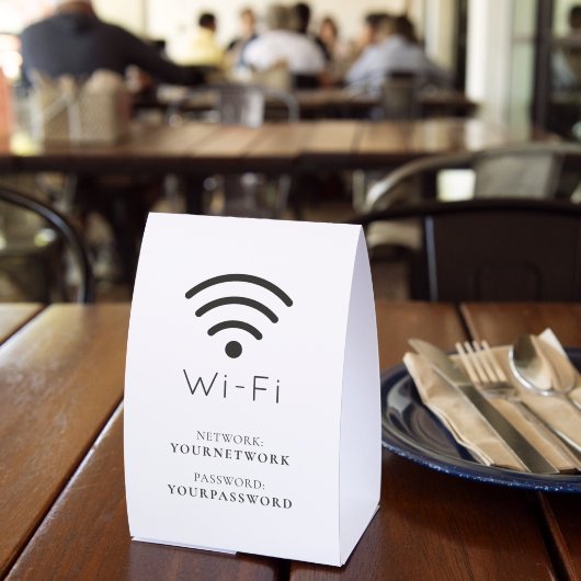Plaque De Table Minimalist White Business Cafe Wi-Fi (Insitu (restaurant))