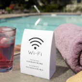 Plaque De Table Minimalist White Business Cafe Wi-Fi (InVersositu (sur table))