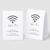 Plaque De Table Minimalist White Business Cafe Wi-Fi (Recto/verso)