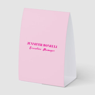 Plaque De Table Minimaliste rose tendance personnalisé nom personn