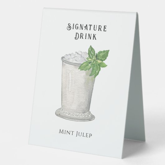 Plaque De Table Mint Julep | Boisson Signature (Recto)