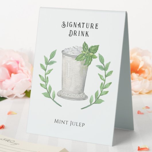 Plaque De Table Mint Julep | Boisson Signature (In SItu (Mariage))