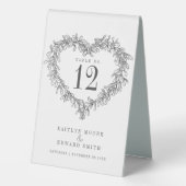 Plaque De Table Mistletoe couronne d'hiver mariage noir numéro de  (Verso)