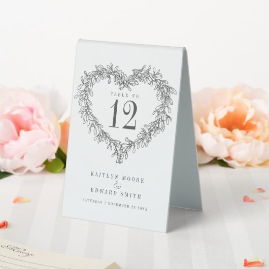 Plaque De Table Mistletoe couronne d'hiver mariage noir numéro de  (In SItu (Mariage))