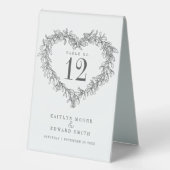 Plaque De Table Mistletoe couronne d'hiver mariage noir numéro de  (Recto)