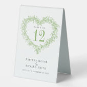 Plaque De Table Mistletoe mariage hiver vert blanc numéro de table (Recto)