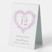 Plaque De Table Mistletoe wreath violet blanc mariage numéro de ta (Verso)