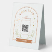 Plaque De Table Mobile Tip Jar QR Code Cash App Tent Sign (Recto)