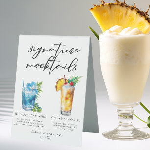 Plaque De Table Mocktails d'été Blue Hawaiian Piña Colada