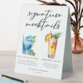 Plaque De Table Mocktails d'été Blue Hawaiian Piña Colada (En SItu (Tableau))