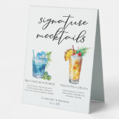 Plaque De Table Mocktails d'été Blue Hawaiian Piña Colada (Verso)