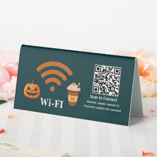 Plaque De Table Modèle de graphique Wi-Fi sur le thème d'Halloween