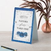 Plaque De Table Modèle de photo avec roses argent et bleu royal Fa (En SItu (Tableau))