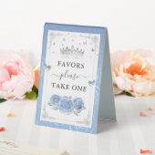 Plaque De Table Modèle de photo de roses argent et bleu bébé Faveu (In SItu (Mariage))