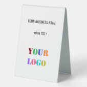 Plaque De Table Modèle de signature du logo commercial personnalis (Verso)