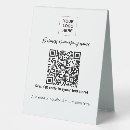 Plaque De Table Modèle de tablette professionnelle de code QR (Recto)