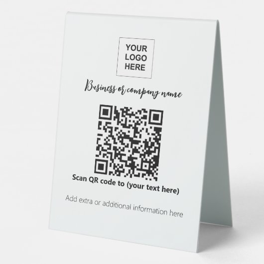 Plaque De Table Modèle de tablette professionnelle de code QR (Verso)