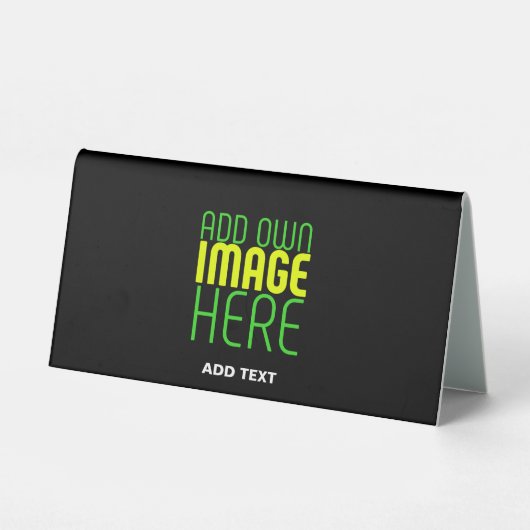 PLAQUE DE TABLE MODÈLE DE TEXTE D'IMAGE NOIRE SIMPLE ET MODERNE (Verso)