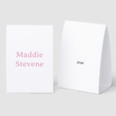 PLAQUE DE TABLE MODELES TENDANCE MODERNES NOM ANNEE PASTEL ROSE (Recto/verso)