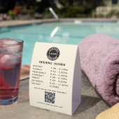 Plaque De Table Modern Business Logo QR Code Opening Hours (InVersositu (sur table))