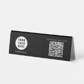 Plaque De Table Modern Business Logo Simple QR Code Employees (Verso)