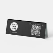 Plaque De Table Modern Business Logo Simple QR Code Employees (Recto)