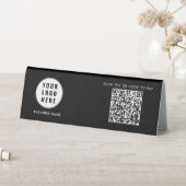 Plaque De Table Modern Business Logo Simple QR Code Employees (En SItu (Tableau))