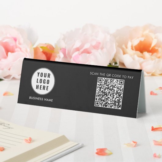 Plaque De Table Modern Business Logo Simple QR Code Employees (In SItu (Mariage))
