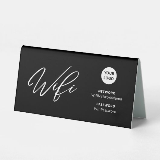 Plaque De Table Modern Business Wifi Password & Qr Code Welcome (Recto)