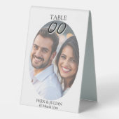 Plaque De Table Modern editable wedding photo couples shower oval (Verso)