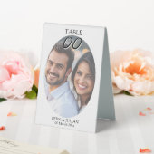 Plaque De Table Modern editable wedding photo couples shower oval (In SItu (Mariage))