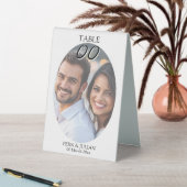 Plaque De Table Modern editable wedding photo couples shower oval (En SItu (Tableau))