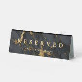 Plaque De Table Modern Elegant Gold Agate Black Marble Reserved (Recto)
